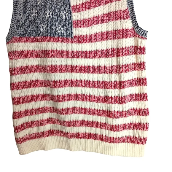 Lucky Brand  -American Flag sleeveless sweater - Size M - Picture 3 of 6